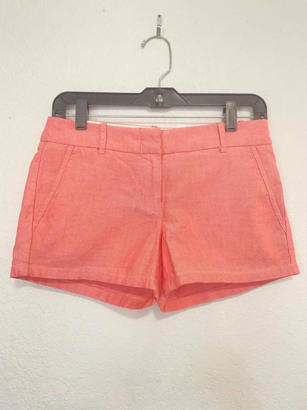 J. Crew Women's Chino Cotton Twill Shorts Pink Salmon Size 0